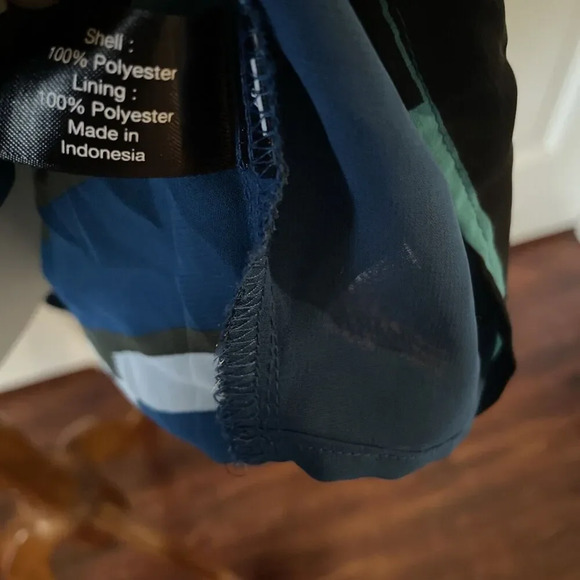 Lane Bryant Women’s Tunic Top Plus 18/20 Bling Boho Blue Geometric Semi Sheer - Picture 7 of 10